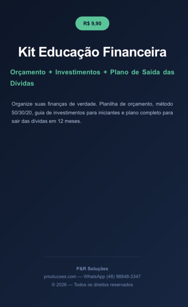 Kit Educação Financeira