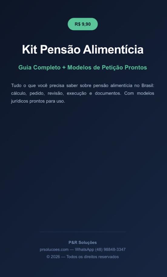 Kit Pensão Alimentícia